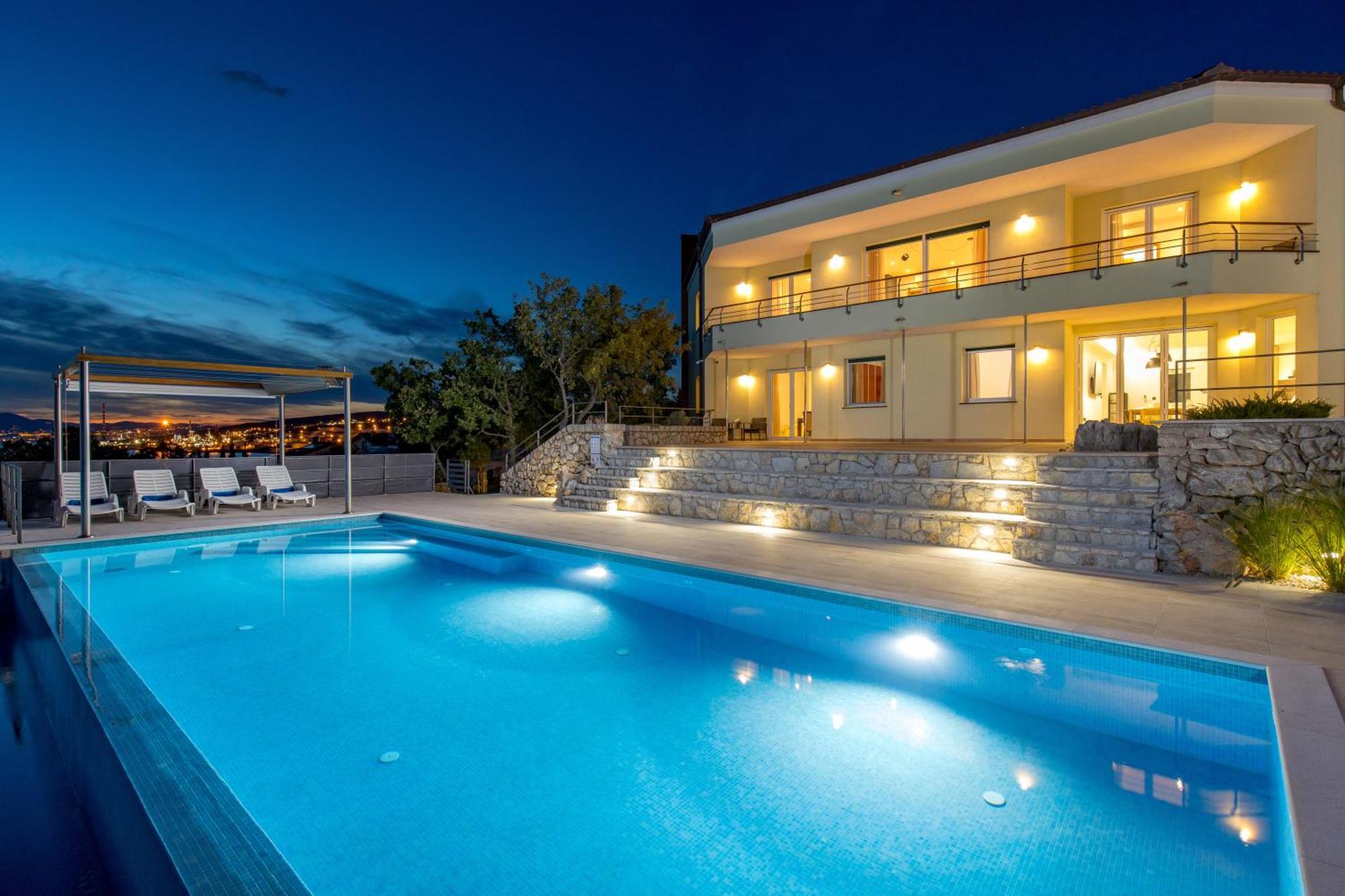Luxury Villa Ostro With Pool & Krk Bridge View Kraljevica Exteriör bild