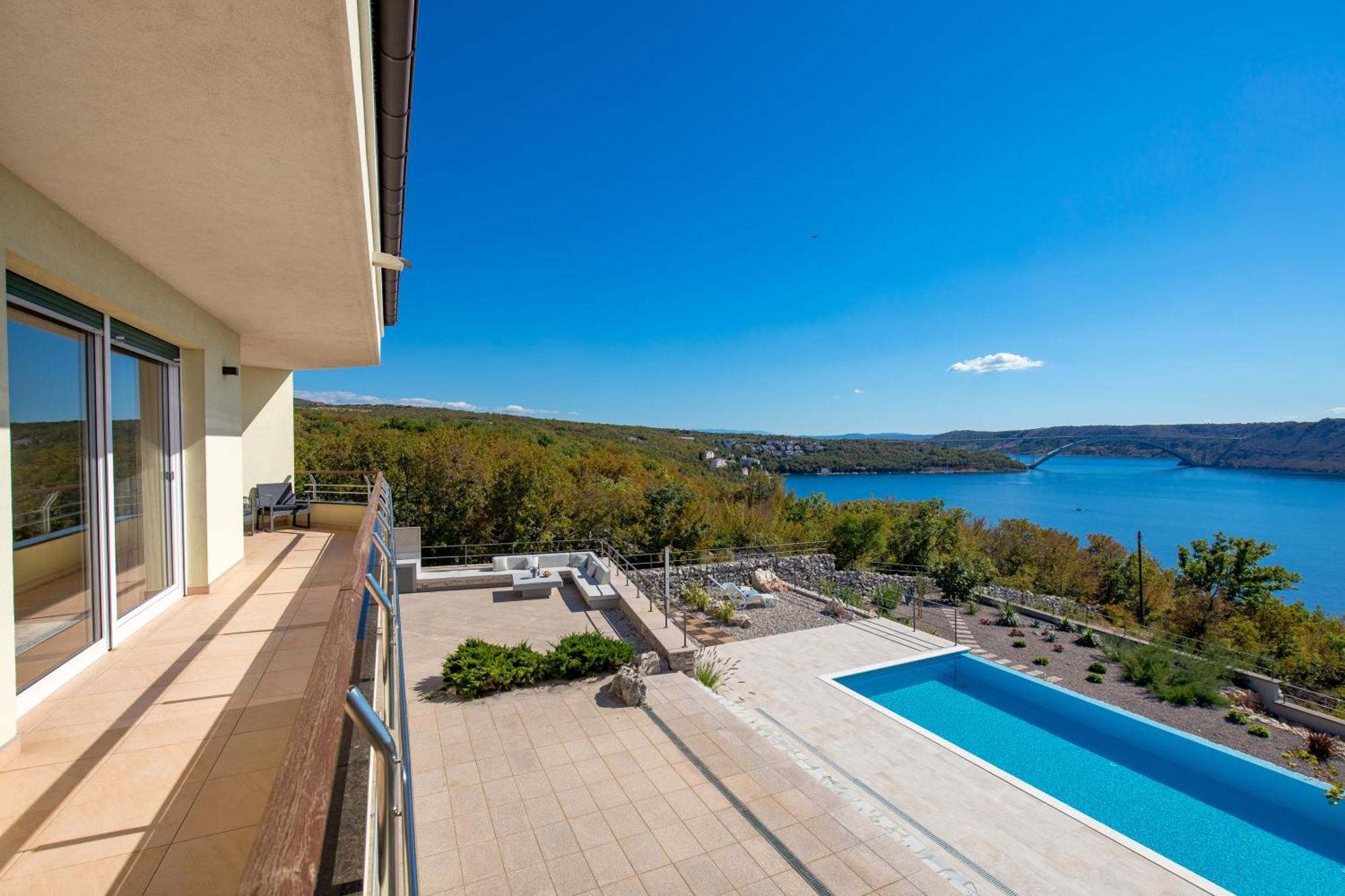 Luxury Villa Ostro With Pool & Krk Bridge View Kraljevica Exteriör bild