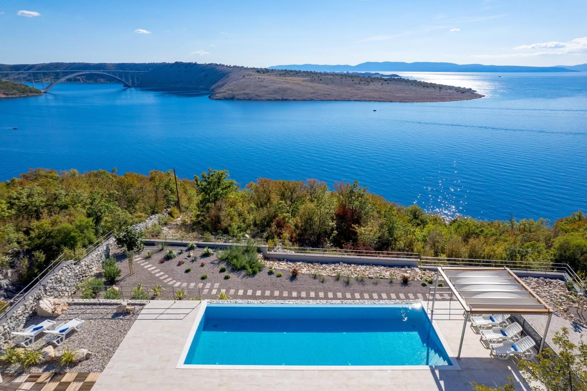 Luxury Villa Ostro With Pool & Krk Bridge View Kraljevica Exteriör bild