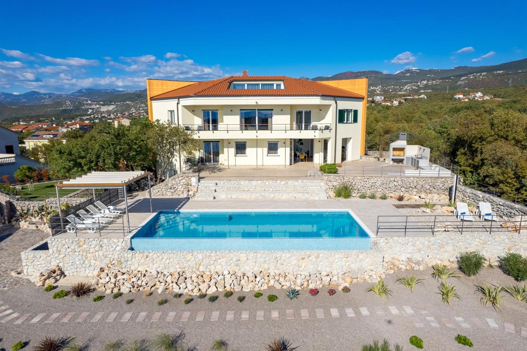 Luxury Villa Ostro With Pool & Krk Bridge View Kraljevica Exteriör bild
